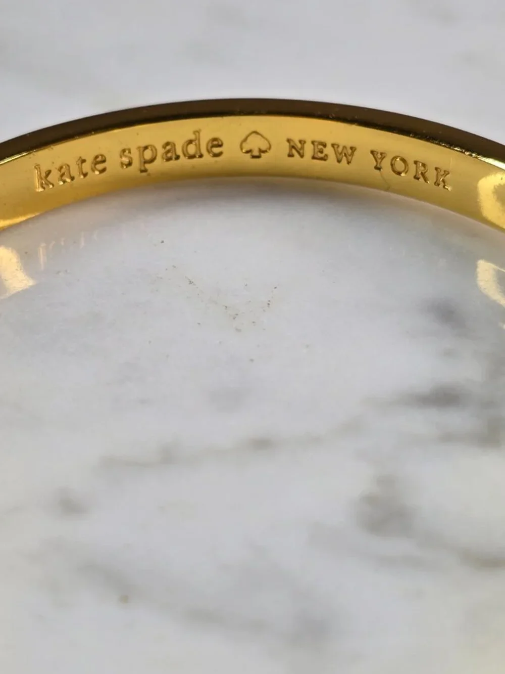 Womens Estate Hear You Kate Spade Gold Tone Enamel Bangle Bracelet E4199